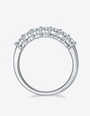 Moissanite Platinum-Plated Half-Eternity Ring