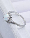 Platinum-Plated 4-Prong Opal Ring