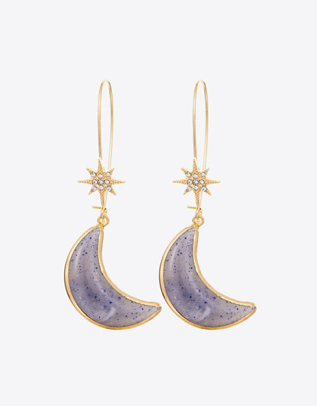 Resin Moon Drop Earrings