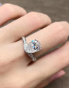 925 Sterling Silver Teardrop 1 Carat Moissanite Ring