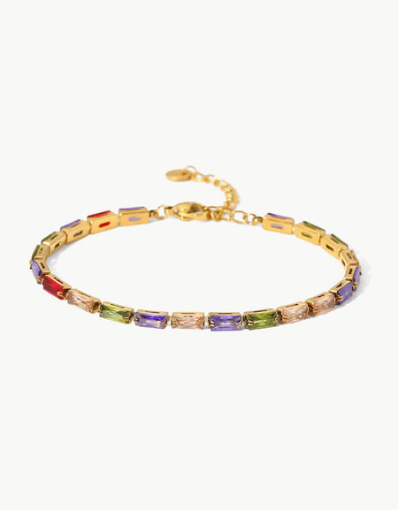 18K Gold Plated Multicolored Cubic Zirconia Bracelet