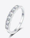 Moissanite Rhodium-Plated Half-Eternity Ring