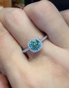 3 Carat Moissanite Platinum-Plated Cluster Ring