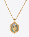 18K Gold Plated Snake Geometric Pendant Necklace