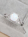 Opal Contrast Crisscross Ring