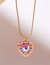 Rhinestone Decor Heart Box Pendant Necklace