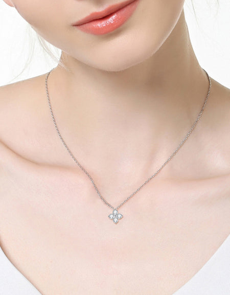 Moissanite Four Leaf Clover Pendant Necklace