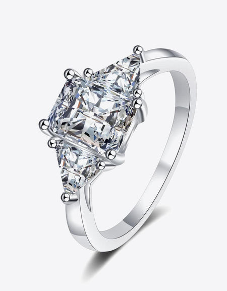 3 Carat Moissanite 925 Sterling Silver Rhodium-Plated Ring