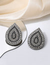 Wonderful Life Inlaid Cubic Zirconia Teardrop Stud Earrings