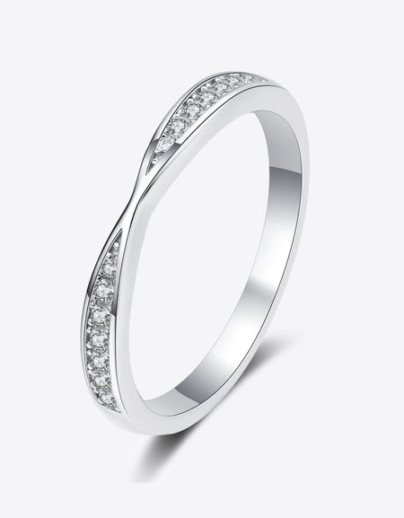 Moissanite Rhodium-Plated Ring