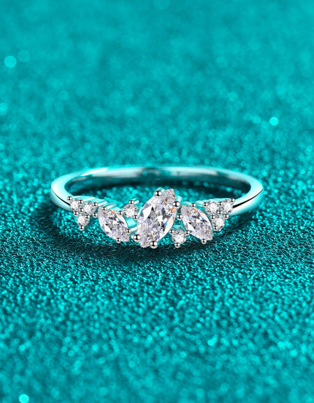 Moissanite Rhodium-Plated Ring