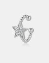 Inlaid Zircon Star Single Cuff Earring