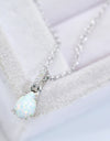 Opal Pendant 925 Sterling Silver Chain-Link Necklace