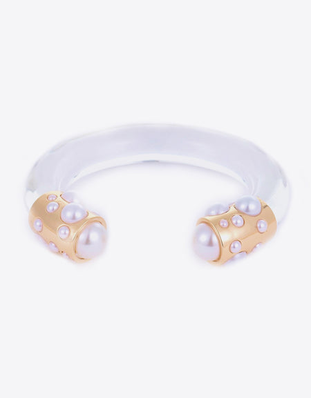 Inlaid Pearl Open Bracelet