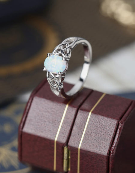 Crisscross 4-Prong Opal Ring