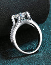 Stylish Moissanite Sterling Silver Ring