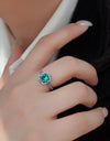 Paraiba Blue Zircon Flower Shape Ring