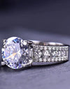 Platinum-Plated 5 Carat Moissanite Side Stone Ring