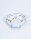 Heart-Shaped Natural Moonstone Ring