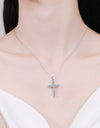 925 Sterling Silver Cross Moissanite Necklace