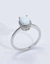 925 Sterling Silver 4-Prong Opal Ring