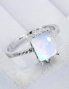 925 Sterling Silver Square Moonstone Ring