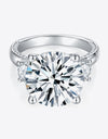 8.6 Carat Moissanite Platinum-Plated Ring