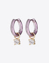 Zircon Huggie Drop Earrings