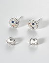 Multicolored Zircon Stud Earrings