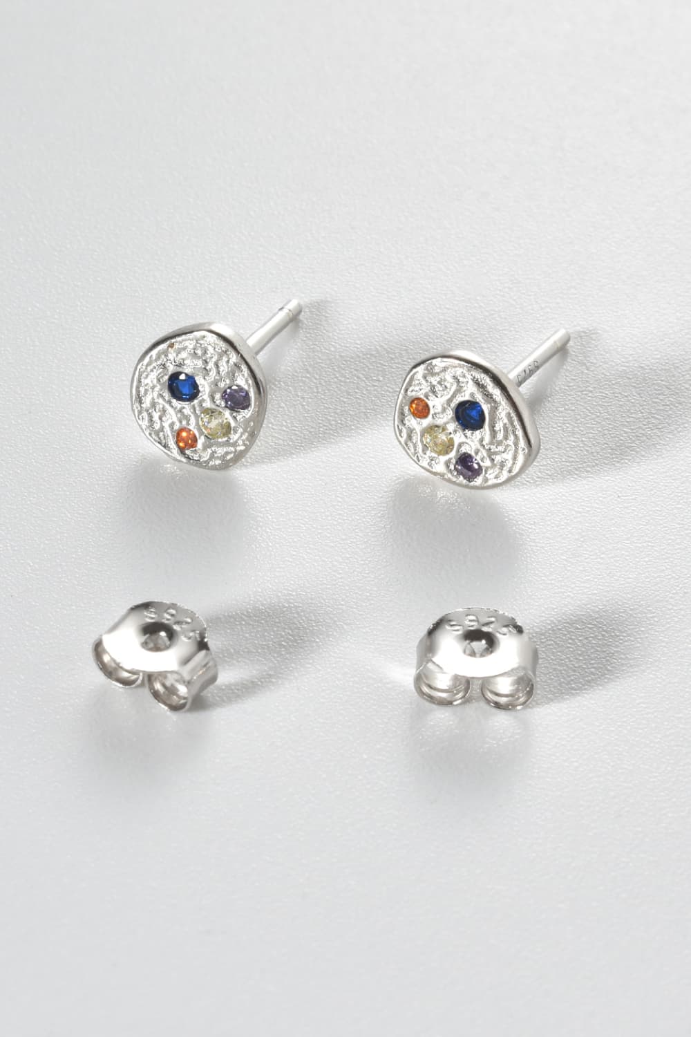 Multicolored Zircon Stud Earrings