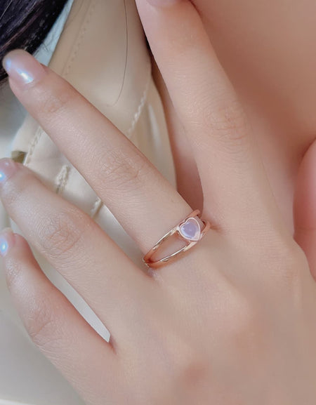 Moonstone Heart 925 Sterling Silver Ring