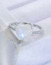 Heart-Shaped Natural Moonstone Ring