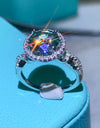 2 Carat Moissanite Emerald Green Ring