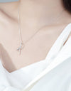 Zircon Bow Pendant Necklace