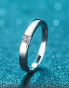 Inlaid Moissanite Rhodium-Plated Ring