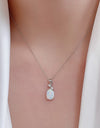 Opal Oval Pendant Chain Necklace