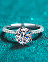 925 Sterling Silver 2 Carat Moissanite Ring