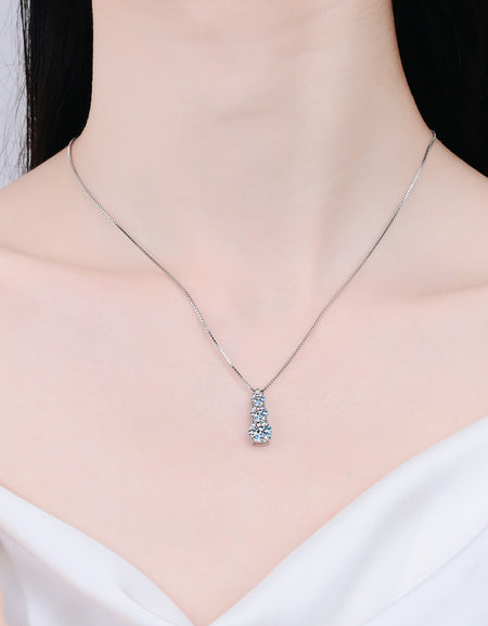 Moissanite Triple-Pendant Necklace