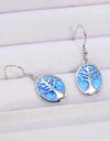 Opal Blue Platinum-Plated Drop Earrings