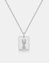 Inlaid Zircon Rectangle Pendant Necklace