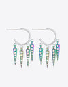 5-Pair Wholesale Multicolored Rhinestone Geometric Earrings