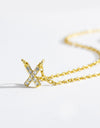 V To Z Zircon 925 Sterling Silver Necklace