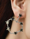 Star Zircon Heart-Shaped Earrings