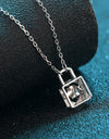 Moissanite Lock Pendant Necklace