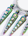 5-Pair Wholesale Multicolored Rhinestone Geometric Earrings