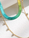 Gradient Herringbone Chain Double-Layered Necklace