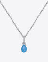 Teardrop Turquoise 4-Prong Pendant Necklace