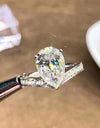 925 Sterling Silver Teardrop 1 Carat Moissanite Ring