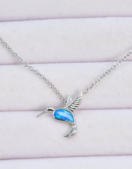 Opal Bird 925 Sterling Silver Necklace