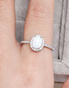 Opal 925 Sterling Silver Halo Ring